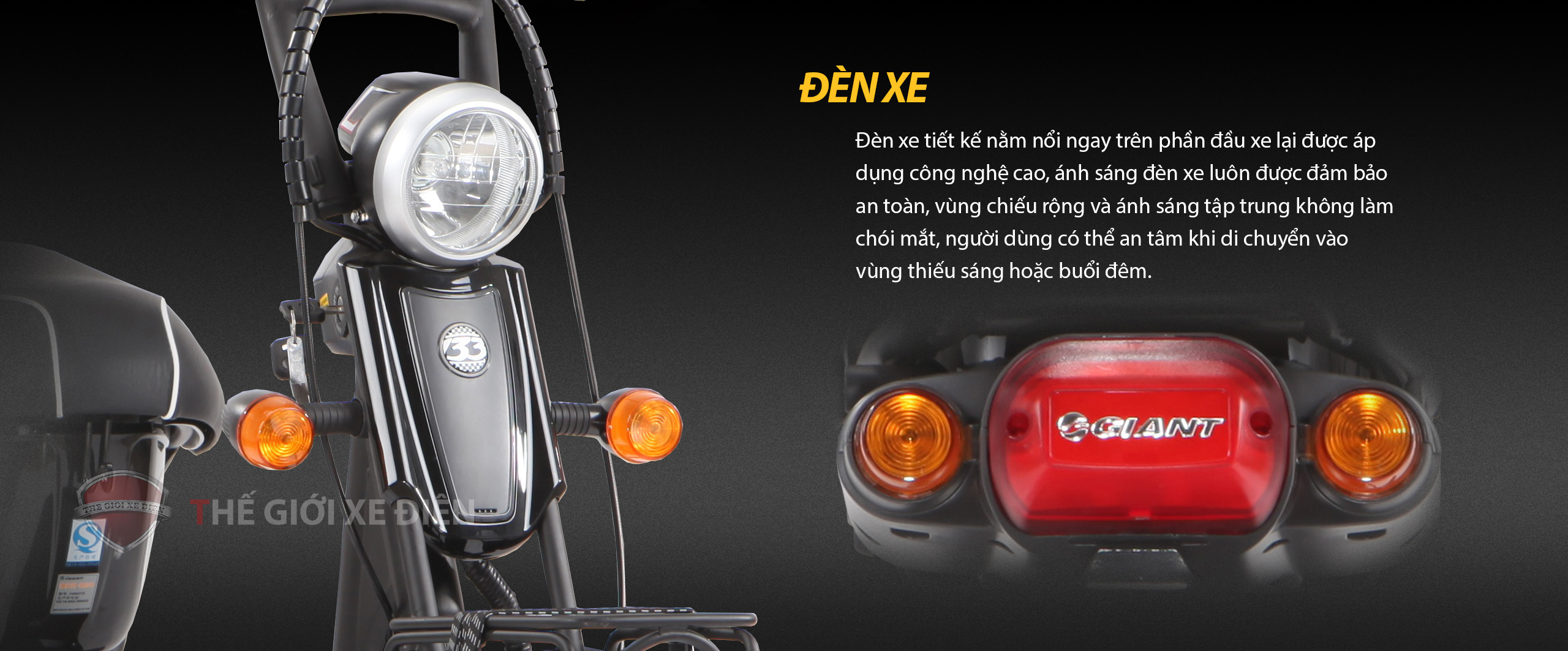 Đèn pha xe đạp điện Giant M133G