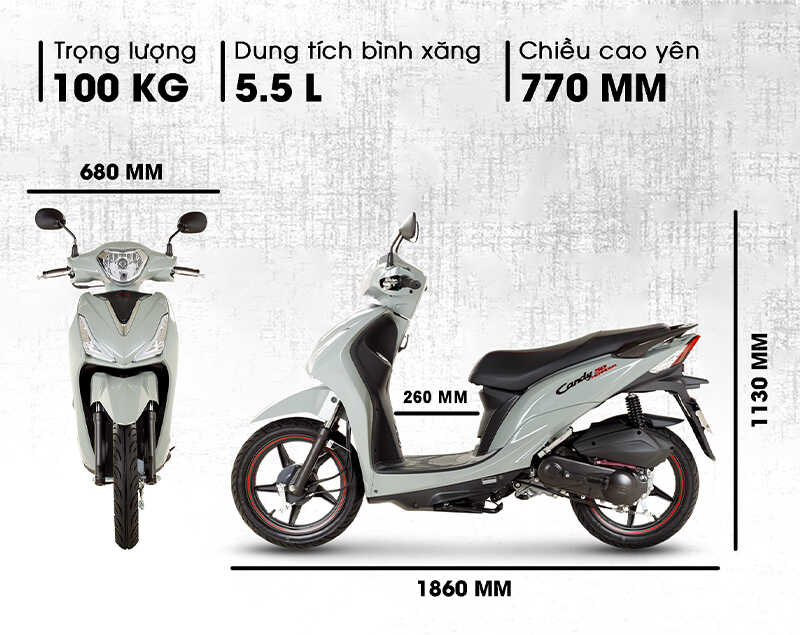 Xe ga 50cc KYMCO Candy Hermosa xám xi măng đời mới Xe ga 50cc KYMCO Candy Hermosa xám xi măng đời mới