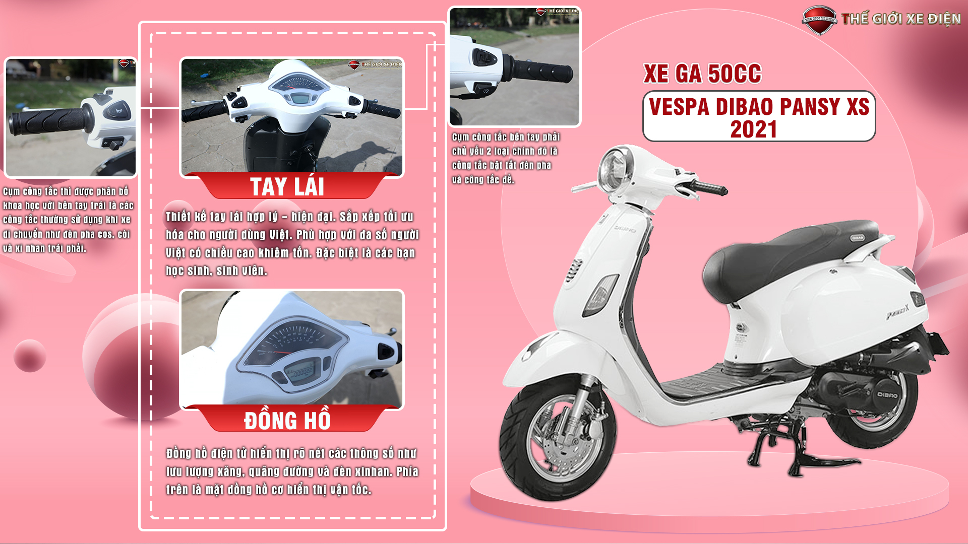 Khám phá Xe Ga 50cc VespaS Dibao Pansy XS Chất Lượng Cao siêu hot