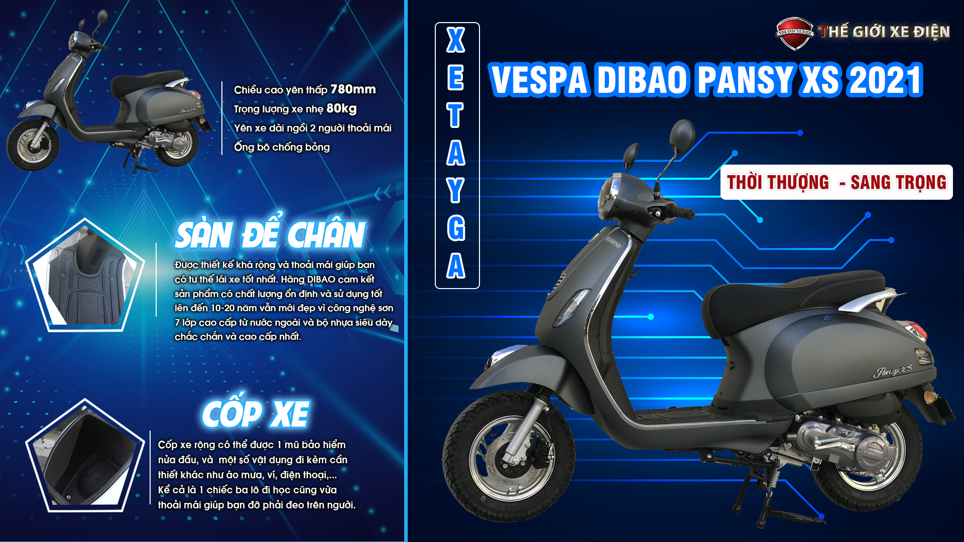 Khám phá Xe Ga 50cc VespaS Dibao Pansy XS Chất Lượng Cao siêu hot