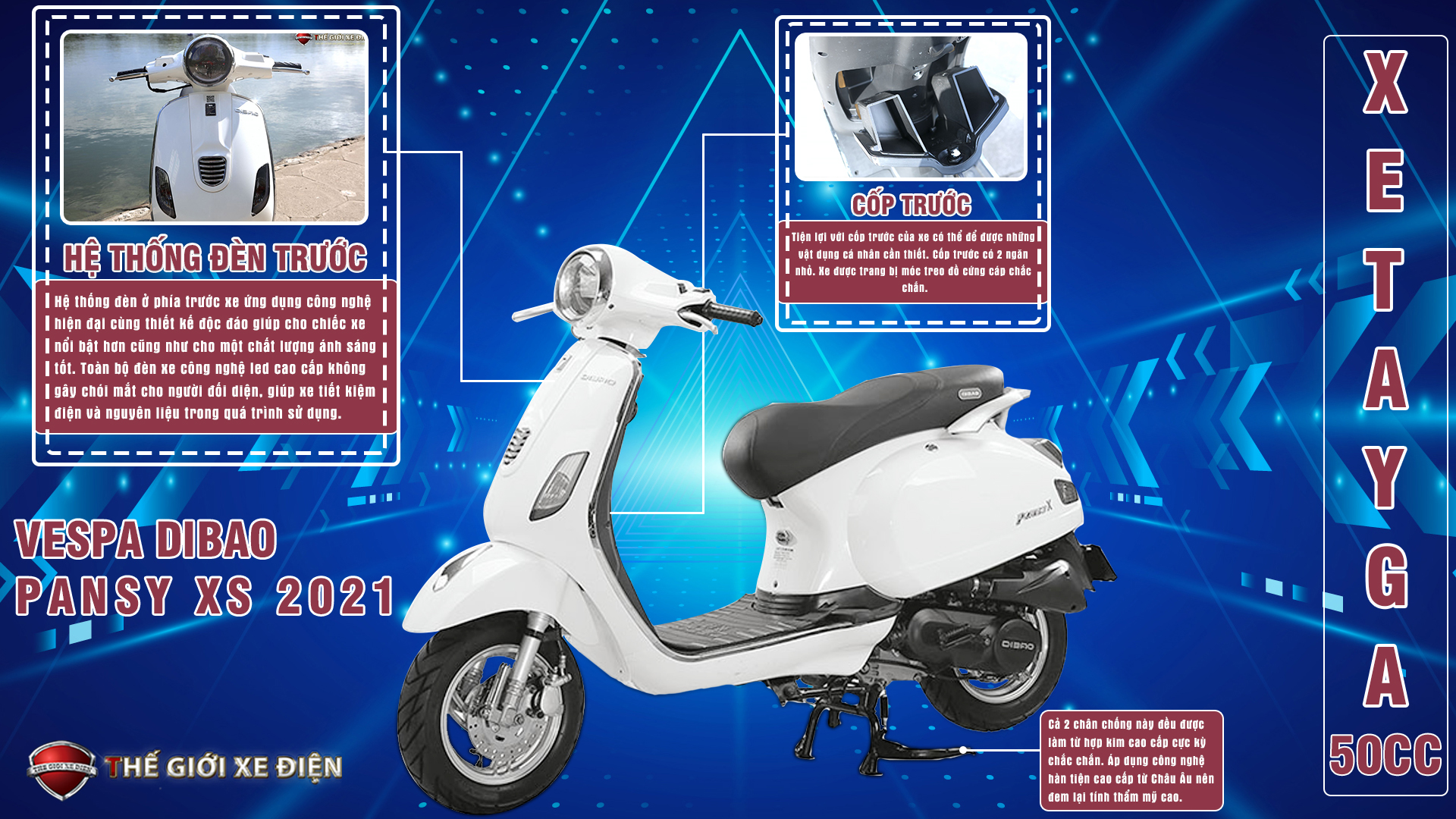 Khám phá Xe Ga 50cc VespaS Dibao Pansy XS Chất Lượng Cao siêu hot