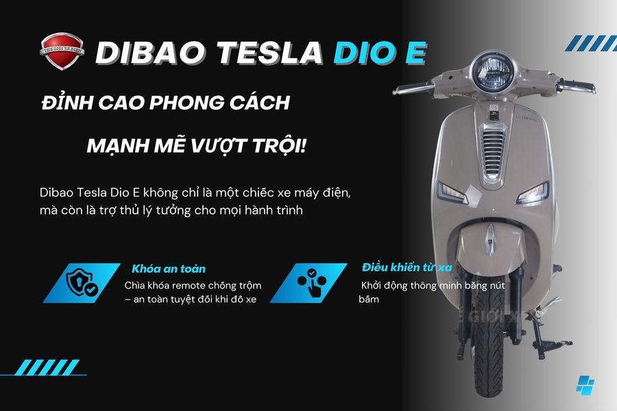 Xe Máy Điện Dibao Tesla Dio E - Phanh Đĩa Trước