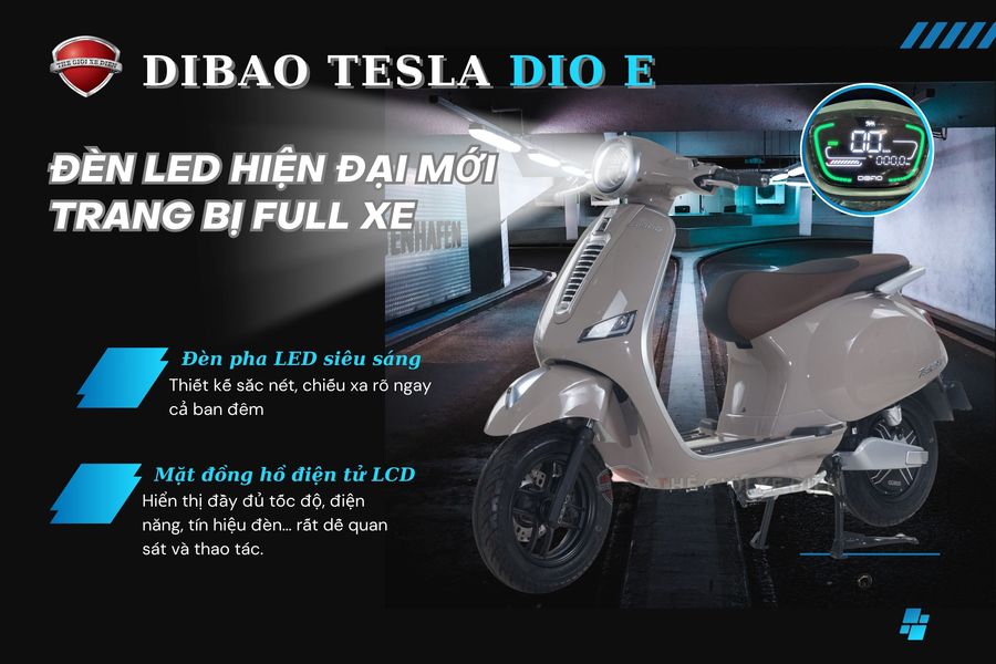 Xe Máy Điện Dibao Tesla Dio E - Phanh Đĩa Trước