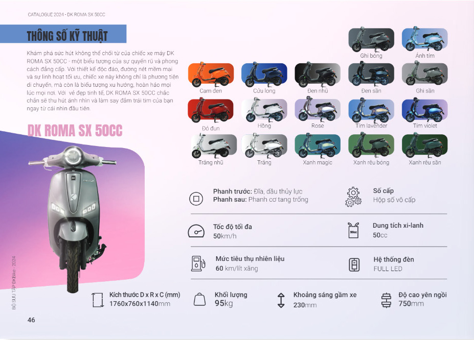 Xe ga 50cc DK Roma SX