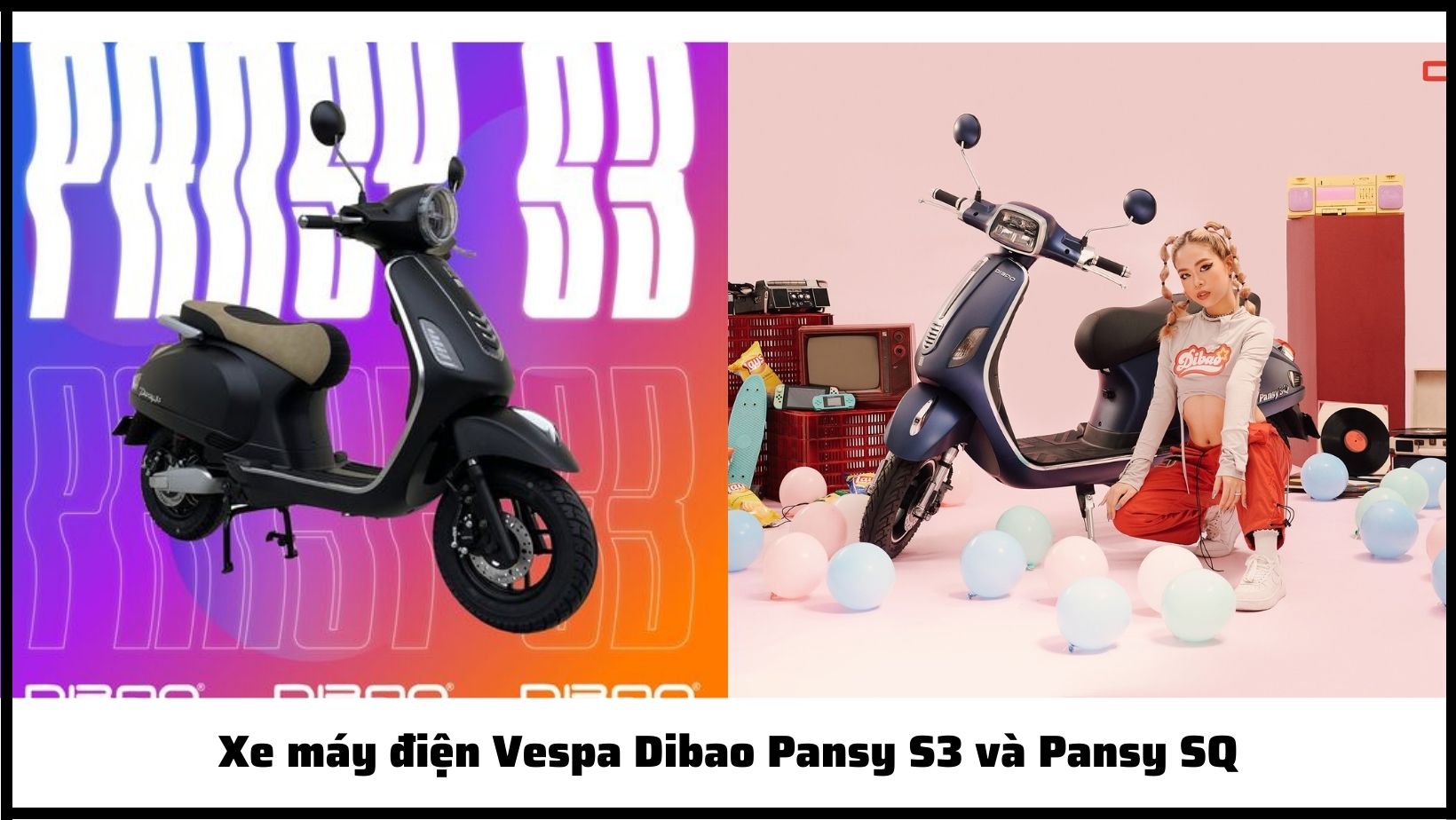Xe máy điện Vespa Dibao Pansy SQ và Pansy S3
