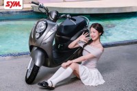 Xe Ga 50cc Elite SYM Đen Mờ/Đỏ Mận