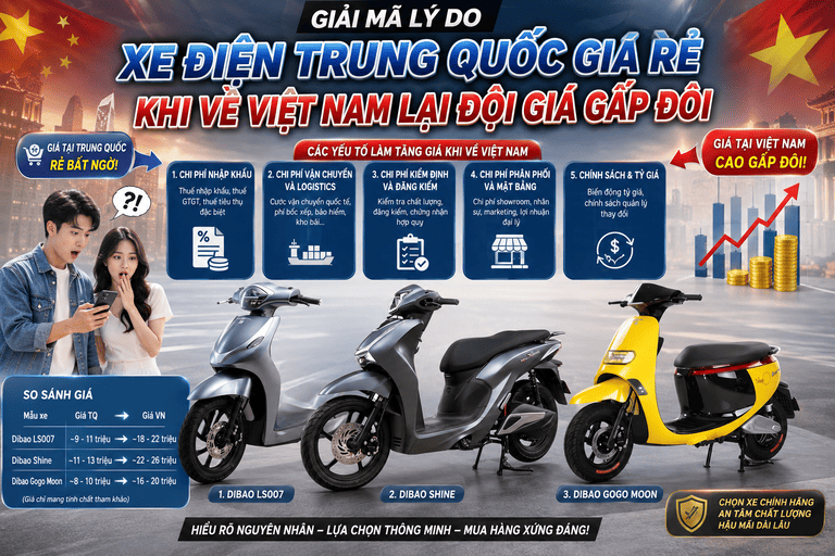 Giải Mã Lý Do Xe Điện Trung Quốc Giá Rẻ Khi Về Việt Nam Lại Đội Giá Gấp Đôi