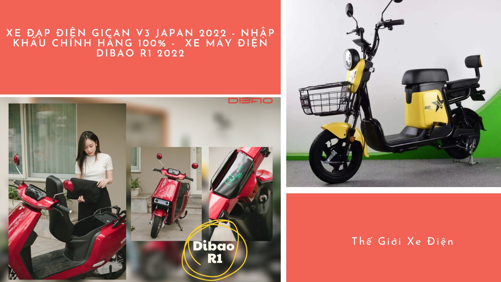 [Ưu đãi dành tặng sinh viên] Xe đạp điện Gican V3 Japan 2023 - Nhập khẩu chính hãng 100% -  Xe máy điện Dibao R1 2022