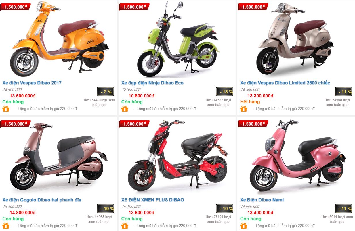 Xe máy điện Dibao giá bao nhiêu?